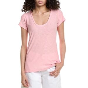 James Perse Cap Sleeve Scoop Neck Slub Tee SZ S